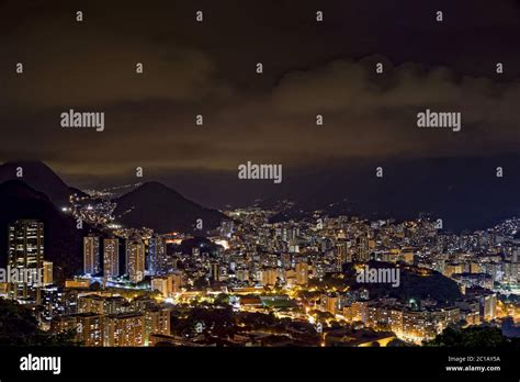 Night View Of Rio De Janeiro City Stock Photo Alamy