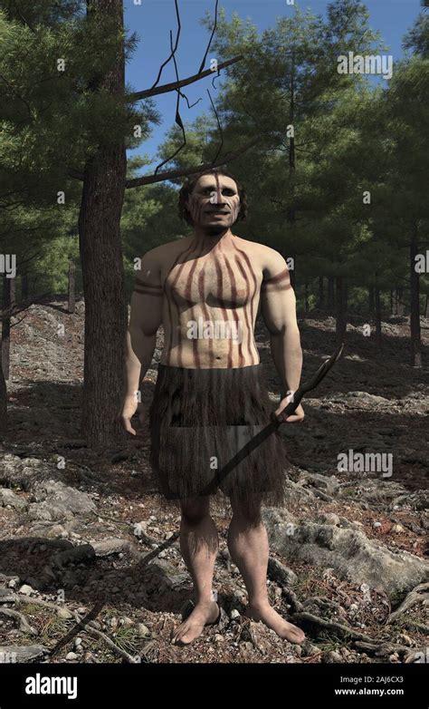 3d Render Neanderthal Man Stock Photo Alamy