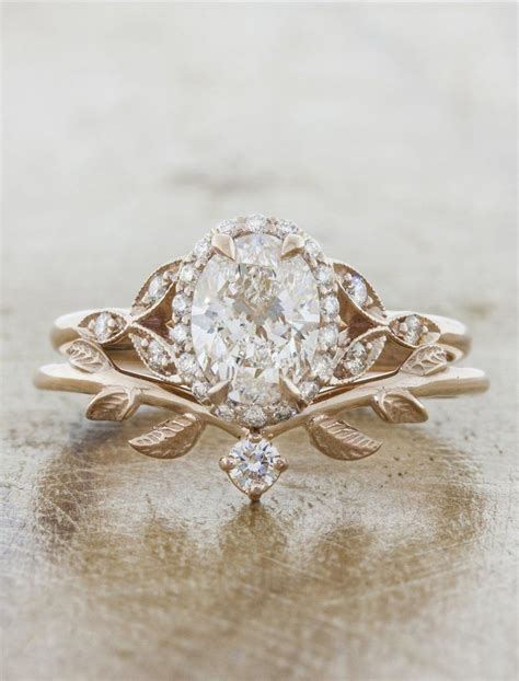 Adelixa Nature Inspired Wedding Ring With Leaf Details Ken And Dana