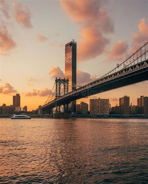 The Manhattan Bridge At Sunset From Dumbo Brooklyn New York