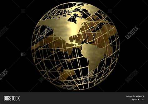 Gold Globe Black Background Image And Photo Bigstock