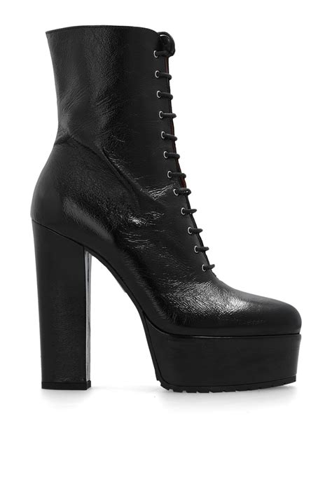 Alaïa Glossy Platform Ankle Boots In Black Lyst