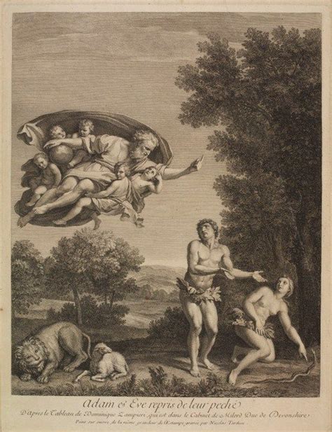 Adam And Eve The Almighty Seen Above Expelling Them From Paradise From The Picture By