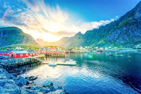 763950 4k 5k 6k Norway Mountains Houses Sunrises And Sunsets