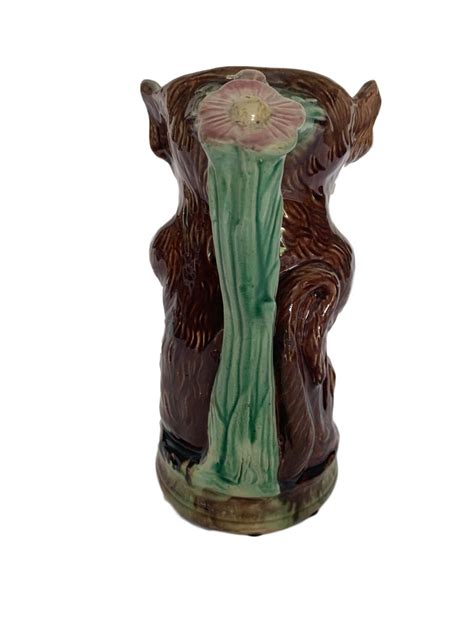 Large Majolica Monkey And Baby Pitcher English Ca 1880 For Sale At