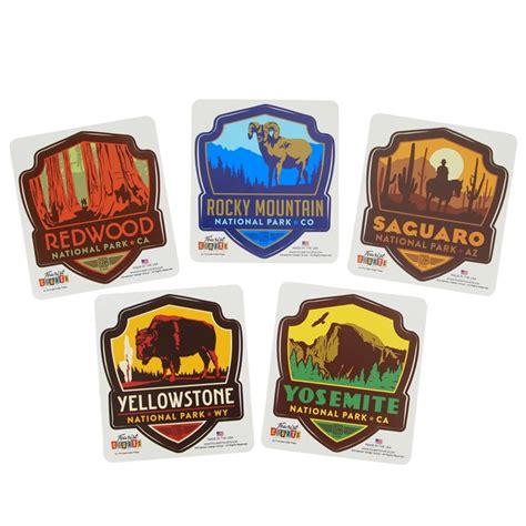 National Parks Large Badge Sticker Set Wnpa Park Store