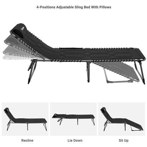 Kingcamp Oversize Padded Folding Chaise Lounge Chair For Outdoor Patio