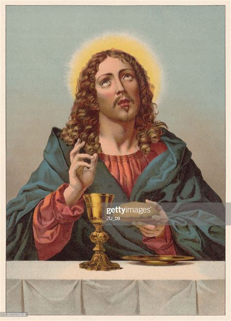 Christ Blessing Bread And Wine Painted High Res Vector Graphic Getty