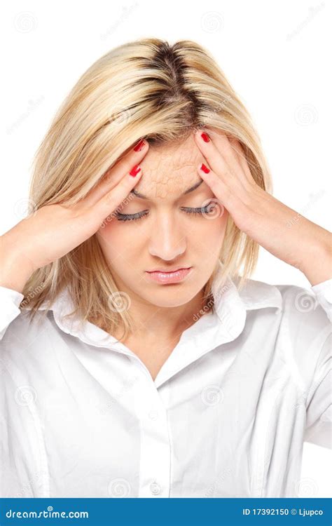 Woman In Pain As A Result Of A Cracking Headache Stock Photo Image Of
