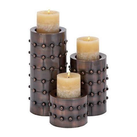 Shop Woodland Imports 3 Candle Metal Pillar Candle Holder Set At