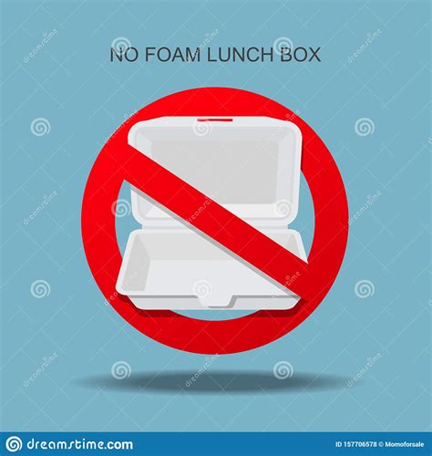 No Foam Lunch Box Sign Stock Illustration Illustration Of Forbidden