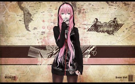 Women Anime Megurine Luka Vocaloid Pink Hair Green Eyes Wallpapers