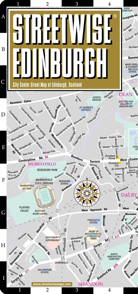 Streetwise Edinburgh Map Laminated City Center Street Map Of