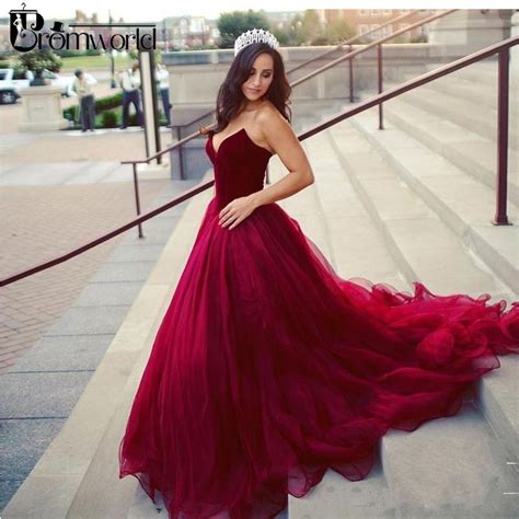 Romantic Burgundy Wedding Dress 2019 Sweetheart Ball Gown Vestido De
