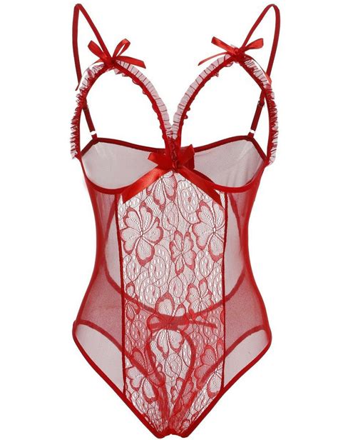 Crotchless Lingerie Lace Cupless Bodysuit Open Cup Teddy Etsy