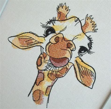 Giraffe Machine Embroidery Design embroidery giraffe giraffe | Etsy in ...