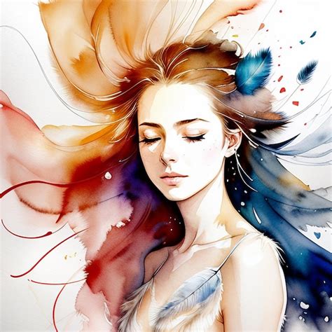 Premium Ai Image An Abstract Watercolor Painting Of A Womans Head
