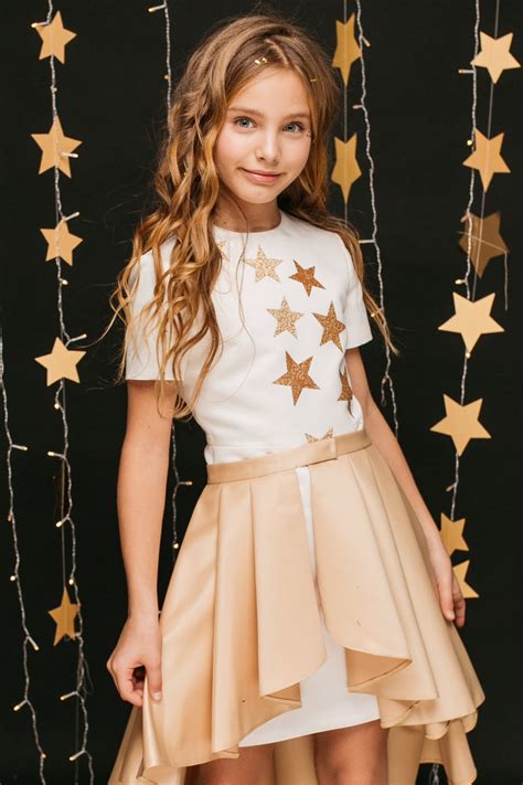 Milk Dress With Stars And Removable Skirt Gold Milk Party Etsy