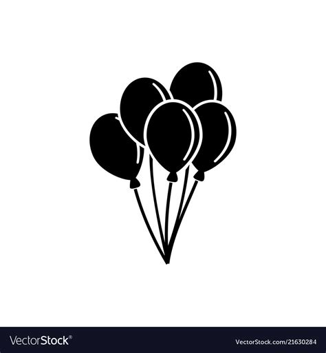 Air Balloon Bunch Of Balloons Flat Icon Royalty Free Vector