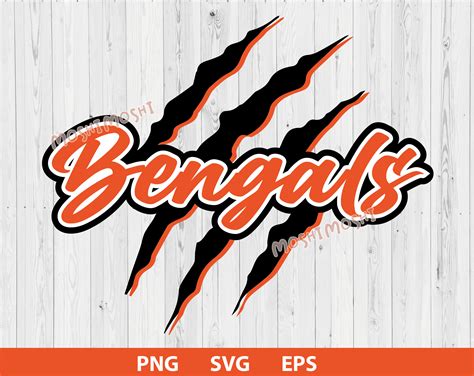 Bengals Team Logo Svg Png Eps File Go Bengals Scratch Slash Paw Sports