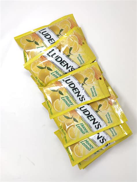 Ludens Honey Lemon Pectin Lozenge Value Pack 12 Bags Of 25 Throat D