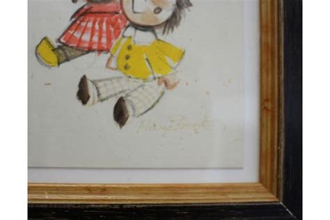 Mary Brooks Two Original Book Illustrations Watercolour