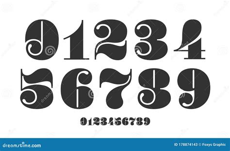 Number Font Font Of Numbers In Classical French Didot Style Stock