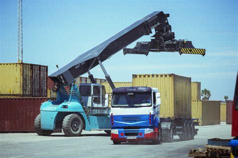 Crane Near Cargo Container On Truck Caif15080 Paul Bradburywestend61