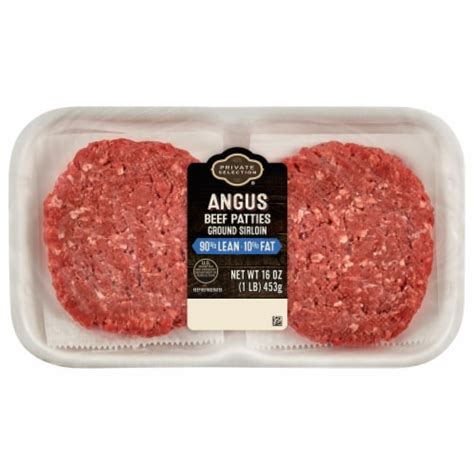 Private Selection 90 10 Lean Angus Ground Beef Patties 4 Ct 16 Oz