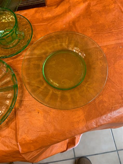 Vintage Mixed Lot Anchor Hocking Green Depression Glass Set Etsy