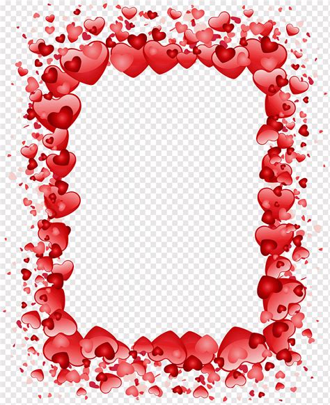 Corazón de San Valentín borde de corazones de San Valentín marco de corazones rojos amor