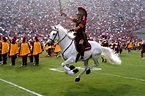 USC mascot Traveler joins us on the field during the pregame ...