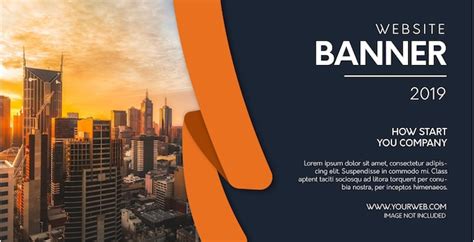 Free Vector Professional Website Banner With Orange Shapes