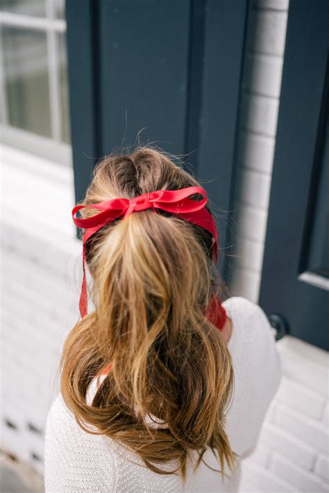 Gal Meets Glam Holiday Red High Pony Tail Red Ribbon For The