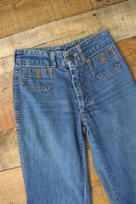 Image Of Vintage 1970s Chemin De Fer High Waisted Bell Bottom Jeans