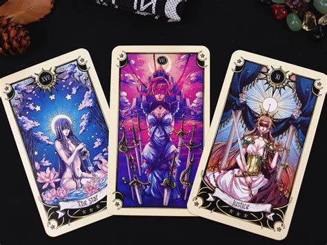 Mystical Manga Tarot Deck With Book Tarot Cards Deck With Etsy