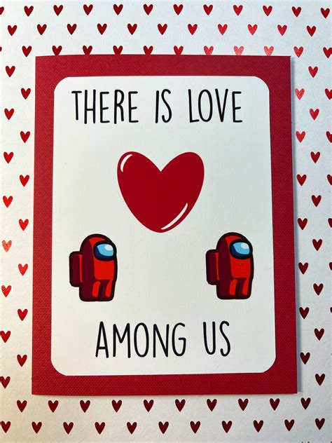 Among Us Card Among Us Valentines Valentines Day Card Etsy