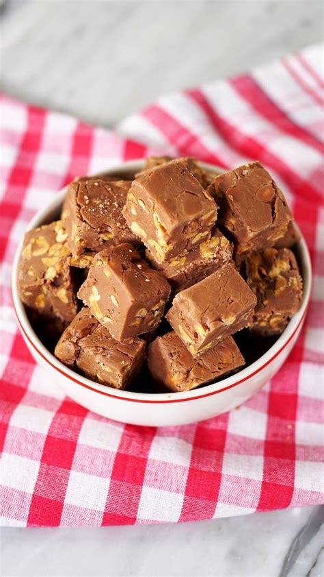 A Bowl Filled With Chocolate Fudges On Top Of A Red And White Checkered