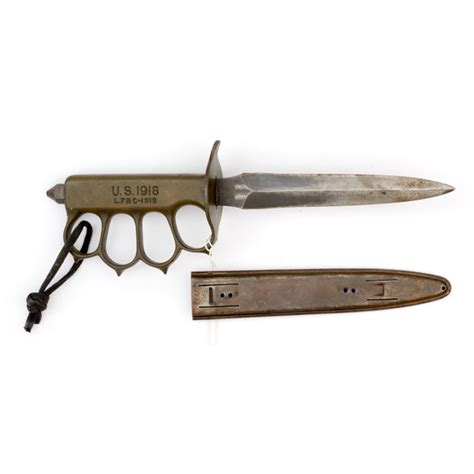 Us Wwi M 1918 Lfandc Trench Knife With Scabbard Auctions And Price Archive