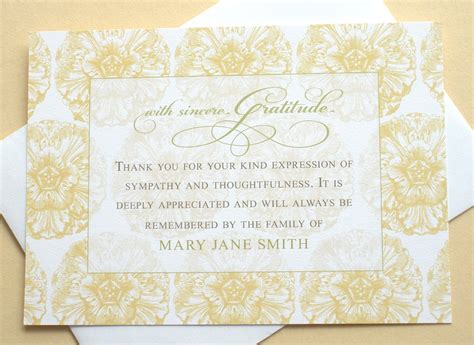 Thank You For Funeral Flowers Etiquette Thank You Note Samples For