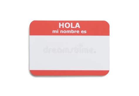 spanish hello name tag stock image image of hola hello 6357451