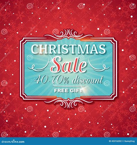 Christmas Background And Label With Sale Offer Stock Vector