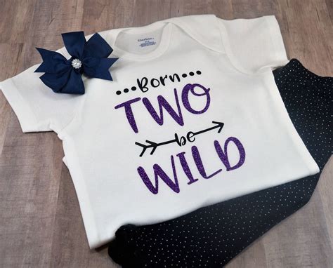 Born Two Be Wild Funny Baby One Piece Two Year Old Toddler Funny Tee T