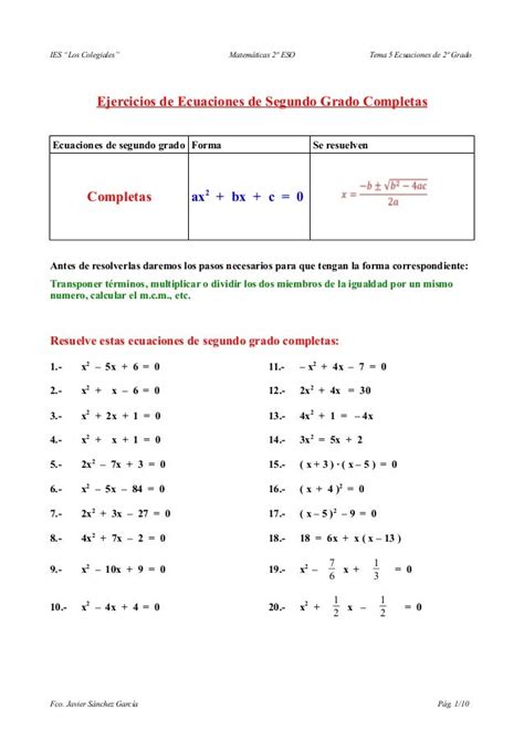 Resueltos Ejemplos De Ecuaciones Cuadraticas En La Vi