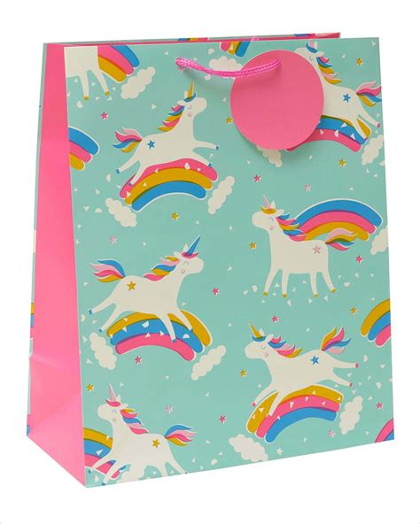 Pink Unicorn Themed Large T Bag With Tag T Bags