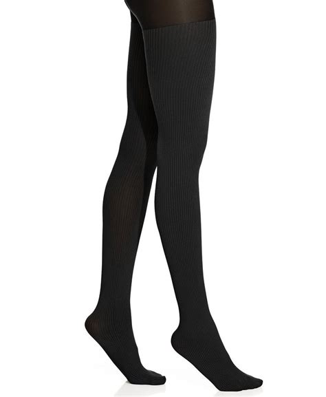 Hue Ribbed Opaque Tights With Control Top Tights Opaque