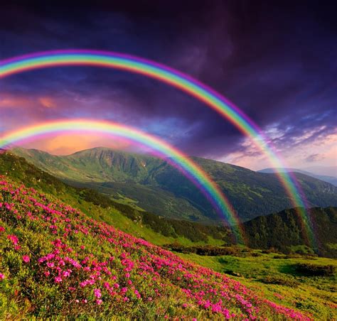 I Love This Picture Beautiful Rainbows Over A Valley Rainbow