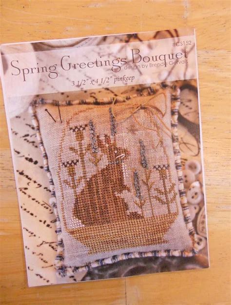 spring greetings bouquet by brenda gervais of with thy needle and thread cross stitch design