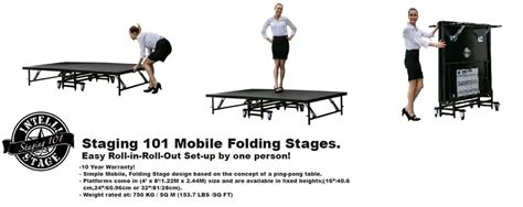 Staging 101 Mobile Folding Stage Platforms 16 X 16 8 Panels