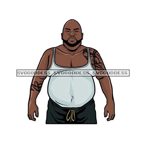 afro black man big belly beard masculine male stomach muscular etsy